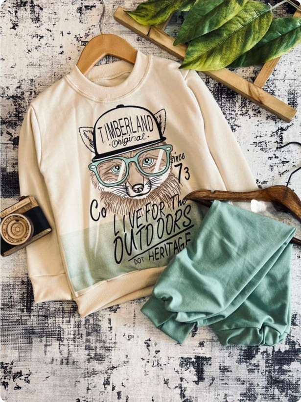 بلوز شلوار بچگانه روباه عینکی